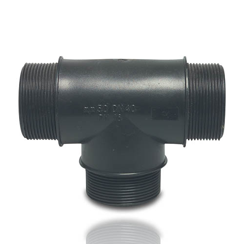 PP T-St&uuml;ck, Au&szlig;engewinde, schwarz