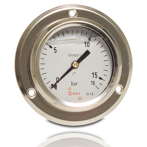 Druckmanometer, Typ Glyzerin gef&uuml;llt, Anschlss AG, Anschluss Hinten, 63 mm, 1(4 Zoll AG